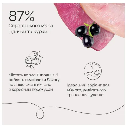 Джерки Savory Puppy Coins монетки для цуценят з індичкою 100г 21090