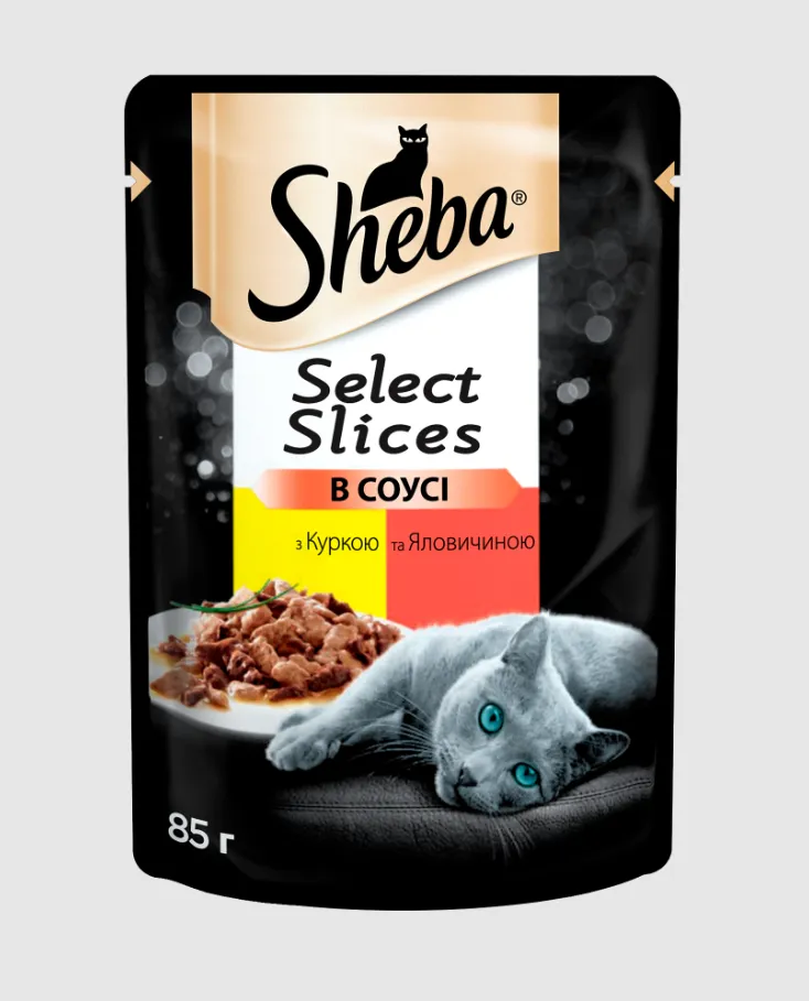Sheba POU з куркою та яловичиною в соусі 85г