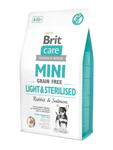 Brit Care GF Mini Light and Sterilised Кролик, лосось (для собак малих порід, контроль ваги) 2кг