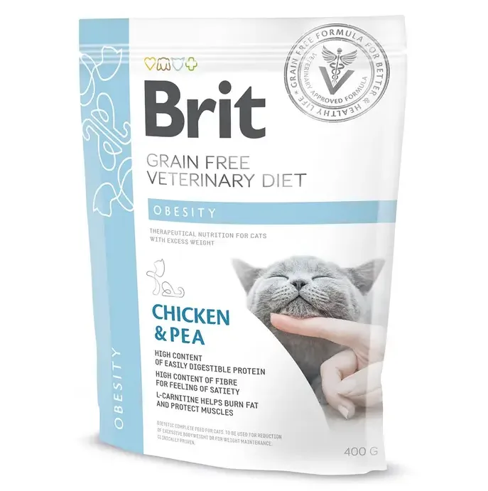 Brit GF Veterinary Diets Cat Obesity Chicken & Pea 400г