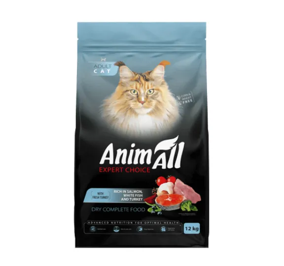Сухий корм AnimAll для котів з лососем, білою рибою та індичкою 12кг