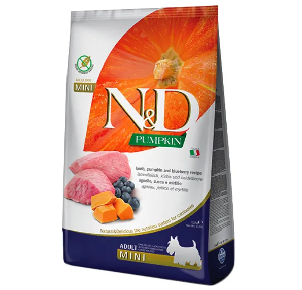 Farmina Dog N&D Grain Free Pumpkin Lamb&Blueberry Adult Mini з ягням та чорницею для малих порід 0.8kg 33208