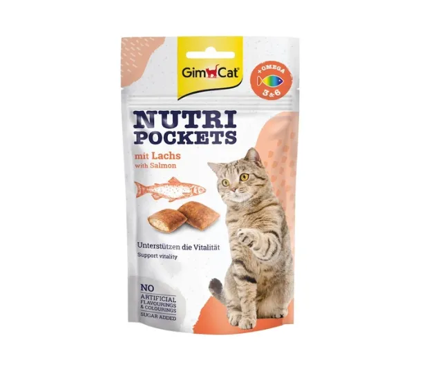 Nutri Pockets для котів Лосось+Омега3 60г (G-419299/400730)