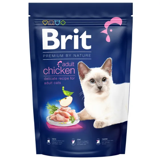 Brit Premium by Nature Cat Adult Chicken (для дорослих котів, курка) 1.5кг