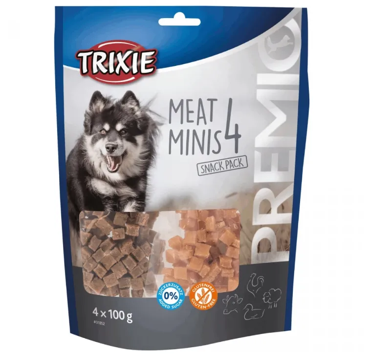 31852 Ласощі для собак Trixie Premio 4 Meat Minis курка/качка/ягня/лосось 4*100г