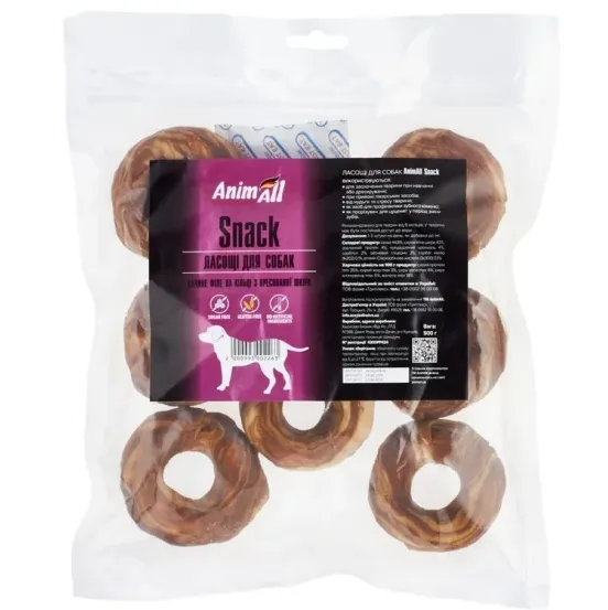 AnimAll Snack качине філе на кільці з пресованої шкіри для собак 1кг 02263