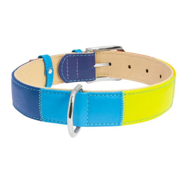 3921 Нашийник WAUDOG Glamour з QR паспортом, шкіряний Д 38-49см різнокольоровий 
