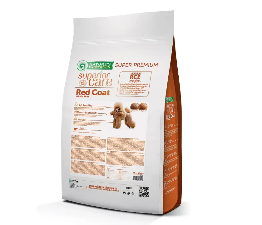 Корм для собак Nature's Protection SC Red Coat Grain Free Mini Lamb (для міні порід з рудою шерстю, ягня) 1.5кг