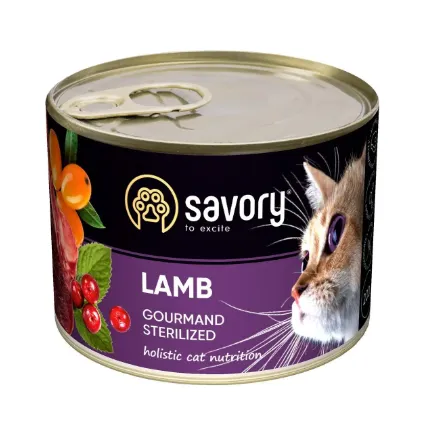 Корм Savory вологий для стерилізованих котів з ягням 200г 3