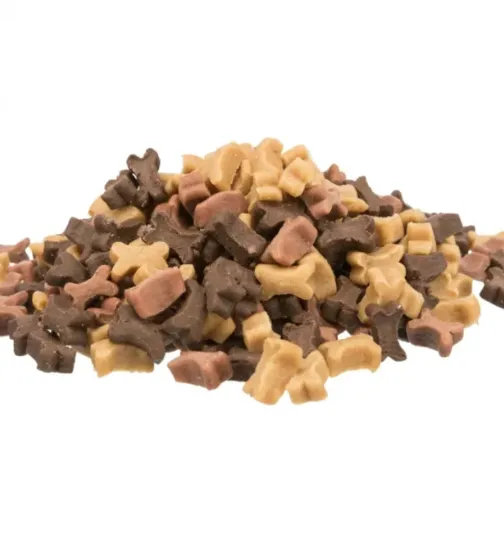 31518 Ласощі для цуценят Trixie Junior Soft Snack Bones курка, баранина, лосось з кальцієм (відро) 140г