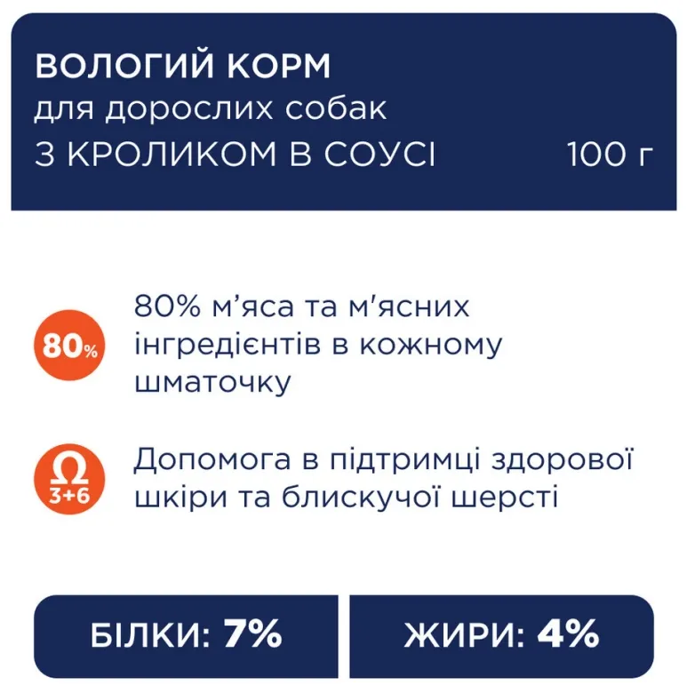 К4Л для собак малих порід з кроликом в соусі 0.1кг