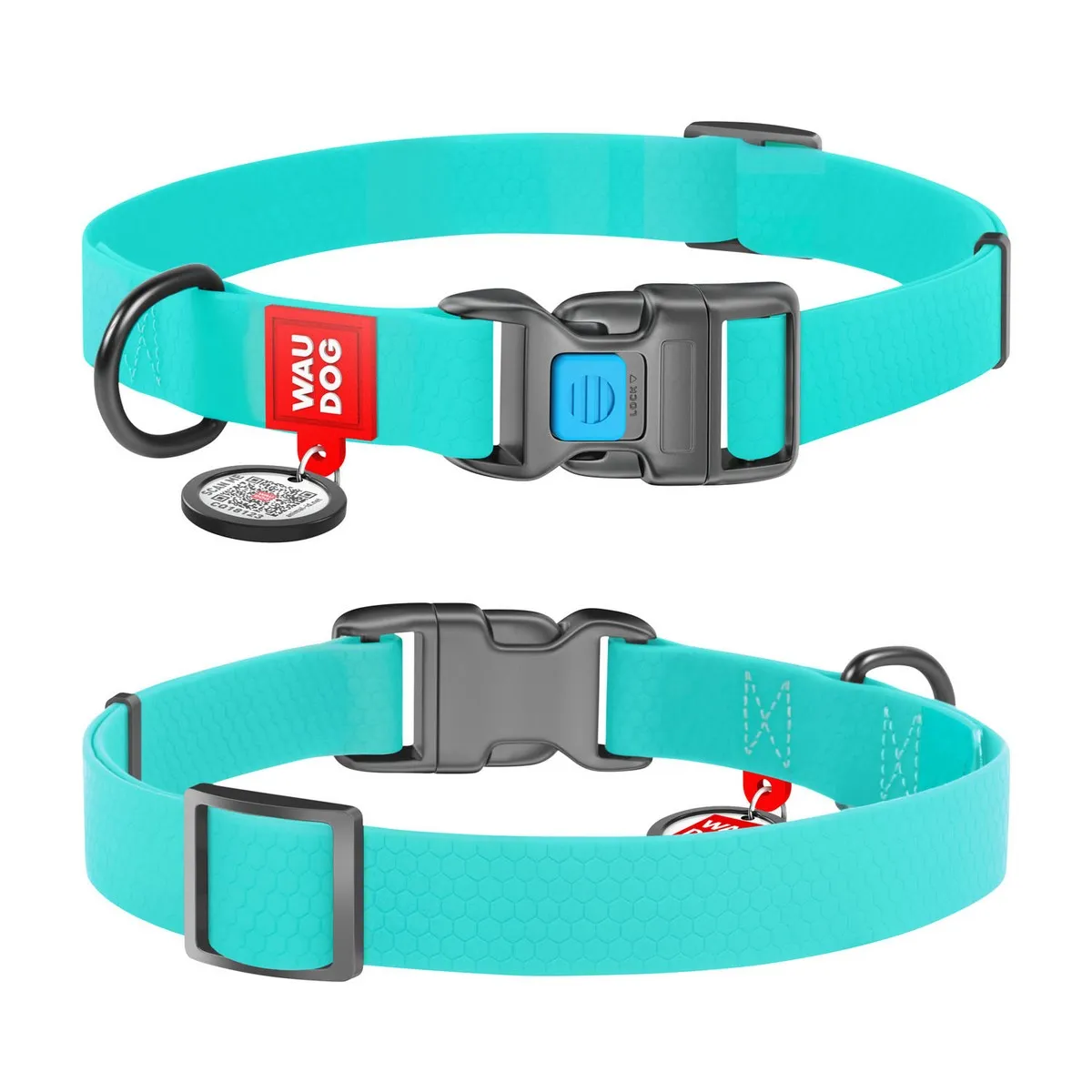 2780 Нашийник WAUDOG Waterproof, світиться, пластикова пряжка(ширина-25см, довжина 35-58см)