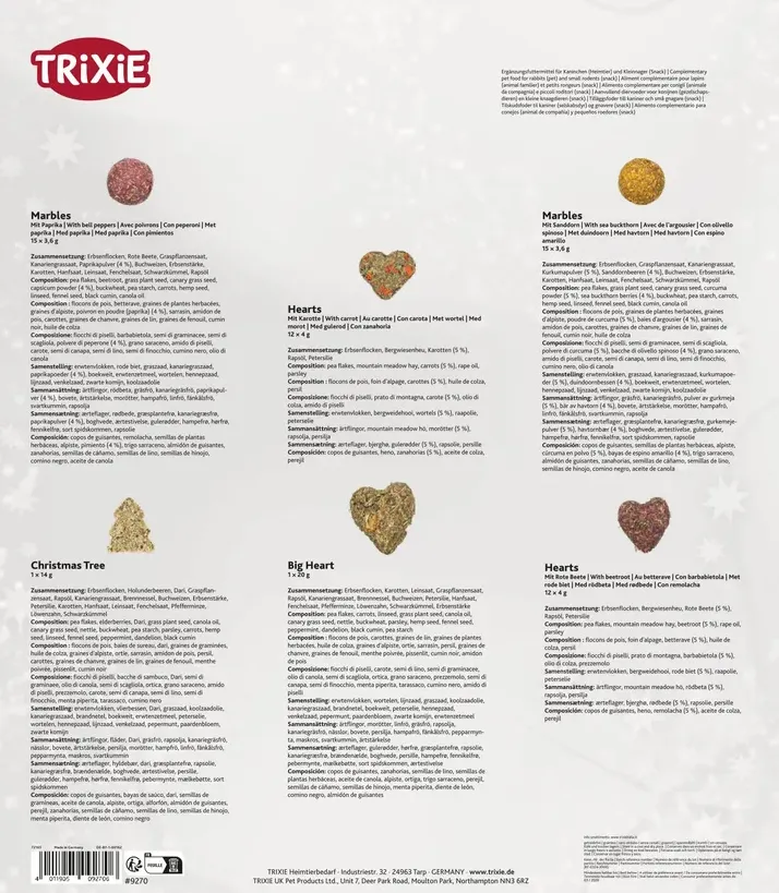 9270 Календар Trixie Advent Різдвяний для маленьких тварин з ласощами 30*34*3.5
