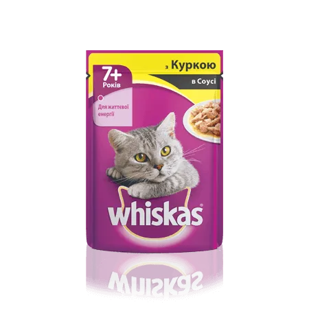 Віскас пауч для котів старше 7р. (курка в соусі), 100 г