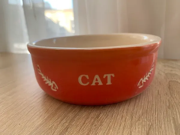 Н 82374 Миска керам. д/кота CAT оранжева 13.5*4.5 см 250 мл