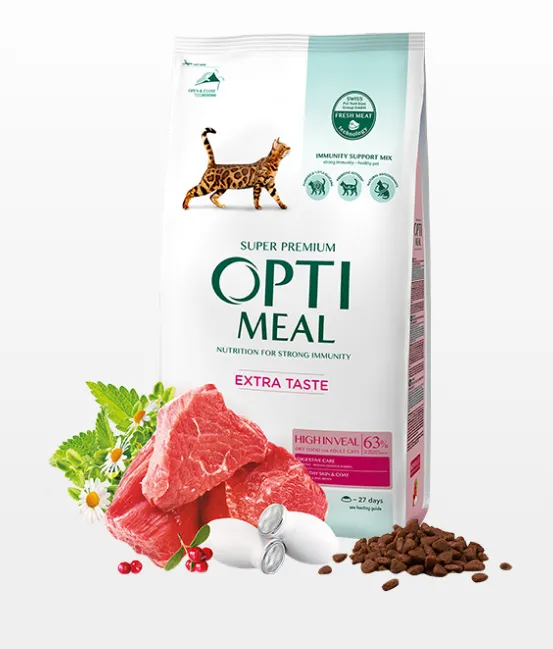 Optimeal+ для котів, телятина 1.5кг