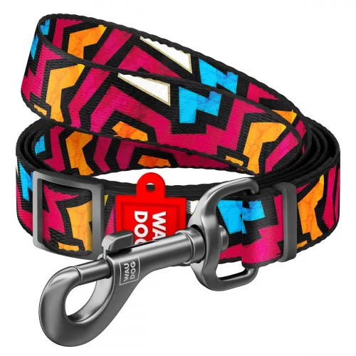 5350 Повідець WAUDOG Nylon малюнок "Графіті" (ширина 15см, довжина 152-183см)