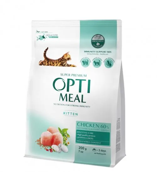 Optimeal+ для кошенят, курка 0.2кг