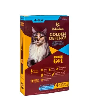 Palladium GOLDEN DEFENCE Каплі від бліх для котів 4-8 кг