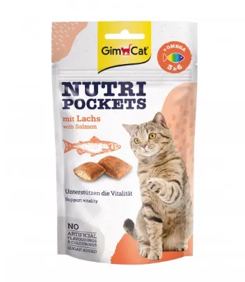 Nutri Pockets для котів Лосось+Омега3 60г (G-419299/400730)