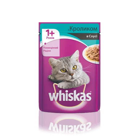 Віскас пауч для дорослих котів (кролик в соусі), 100 г