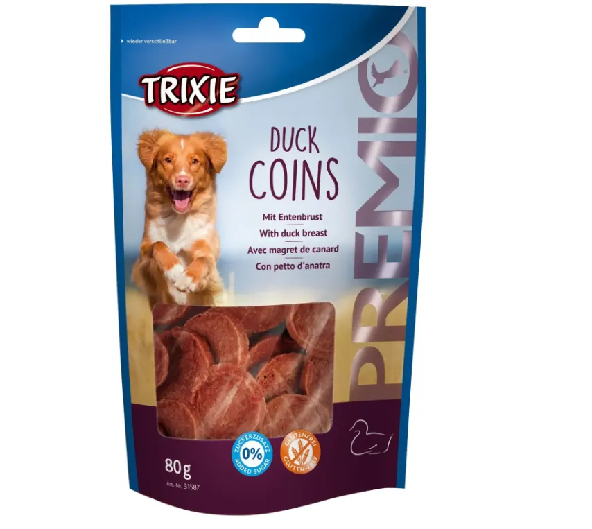 31587 Ласощі для собак Trixie Premio Duck Coins качка 80г