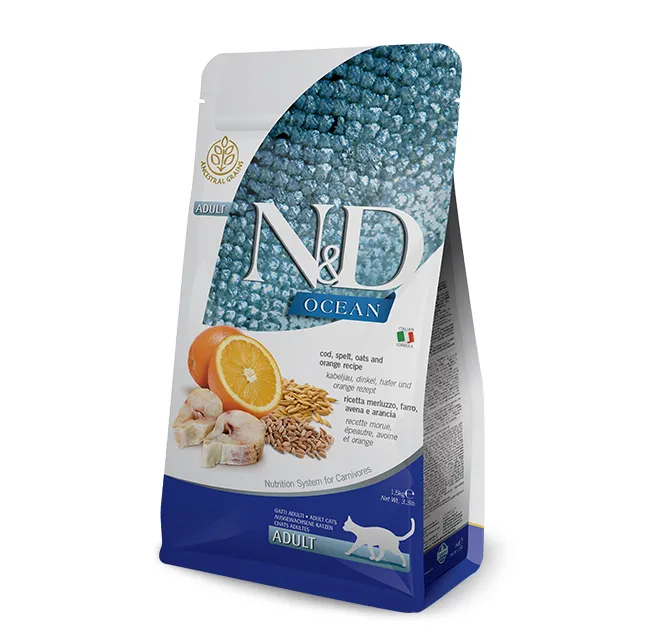 Farmina Cat N&D Low Grain Ocean Cod&Orange Adult з тріскою та апельсином для дорослих котів 0.3kg 36773