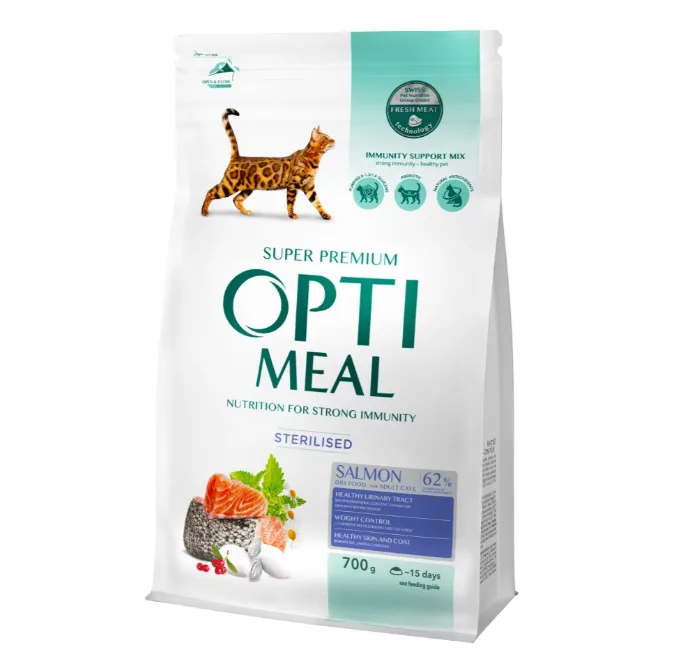 Optimeal+ для стерилізованих котів, лосось 700г