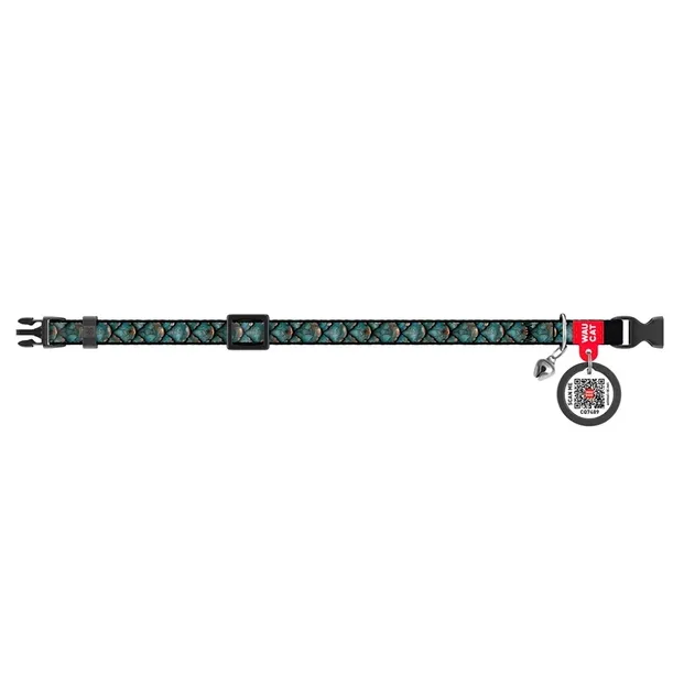 279-0179 Нашийник WAUCAT Nylon з QR паспортом, малюнок "Луска", пласт. фастекс XS Ш 10мм Д 20-30см