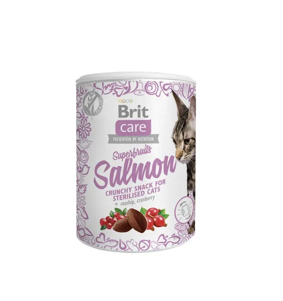 Ласощі Brit Care Snack Superfruits Salmon з лососем для стерилізованих котів 100г