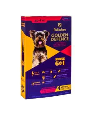 Palladium GOLDEN DEFENCE Каплі від бліх для собак до 4 кг