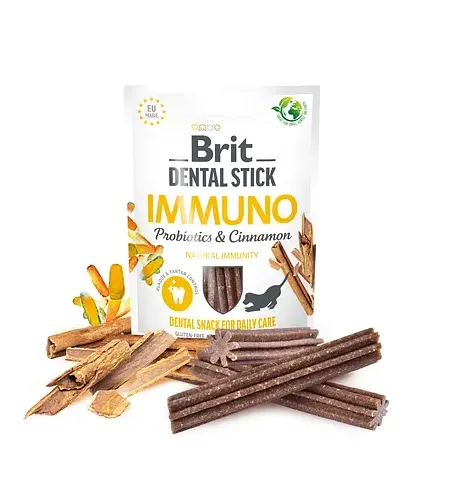 Brit Dental Stick Immuno (пробіотики та кориця для собак) 251г