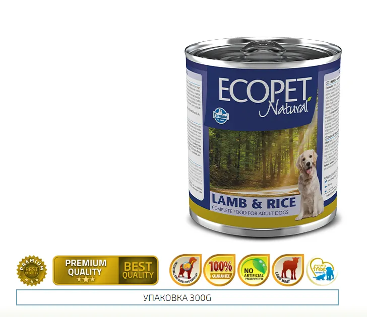 Farmina Dog Ecopet Natural Lamb & Rice з ягням та рисом 300г 06022