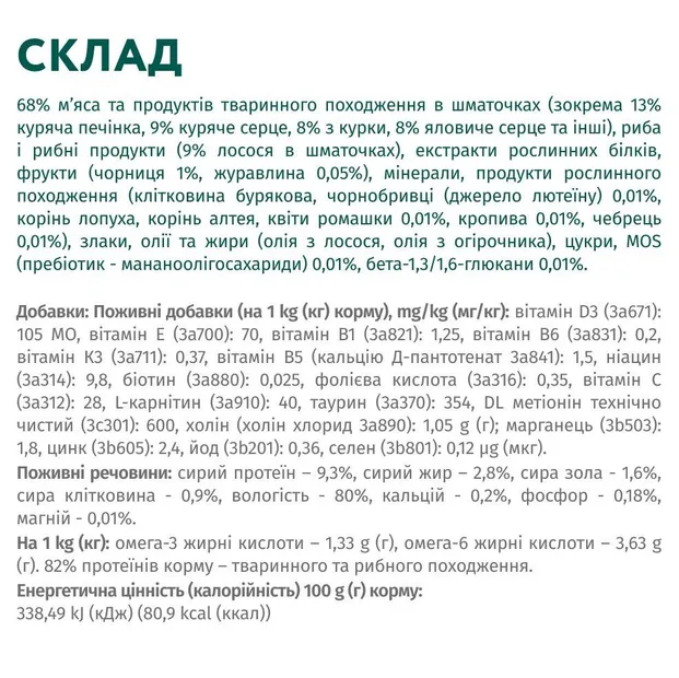 Optimeal+ пауч 85г для стерилізованих котів лосось та чорниця в желе
