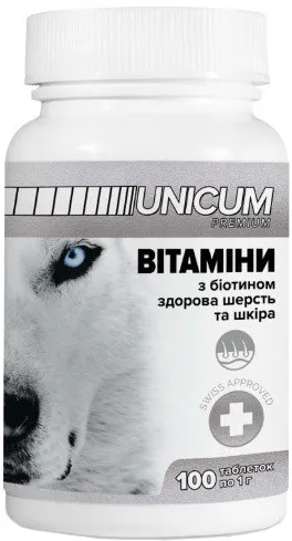 Unicum для собак шерсть і шкіра 100 таб.
