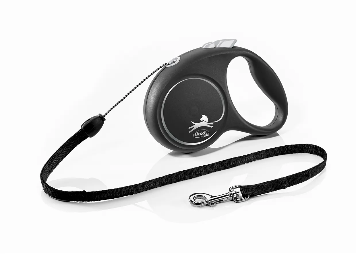 33906 Повідець-рулетка Black Design S трос 5м/15кг сріблястий