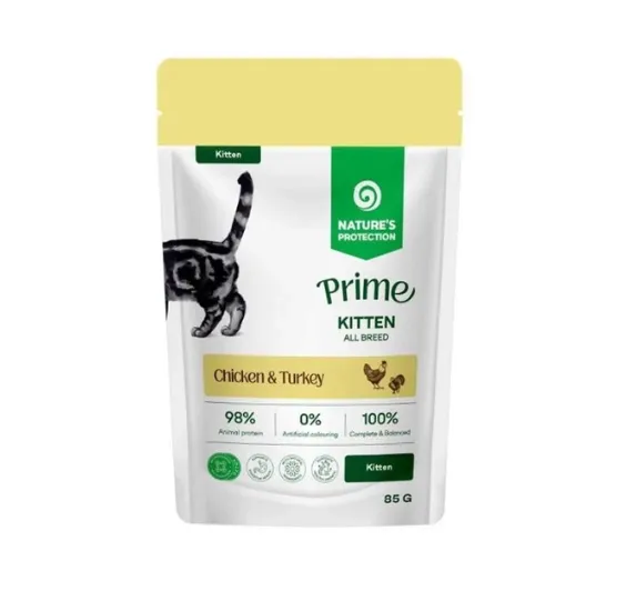 479136 Пауч для котів NP Prime Kitten GF All Breed з індичкою та куркою 85г