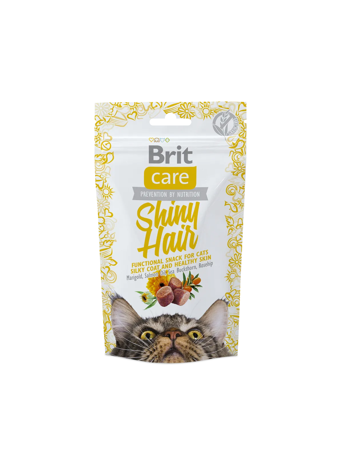 Ласощі Brit Care Shiny Hair з лососем для котів, 50г