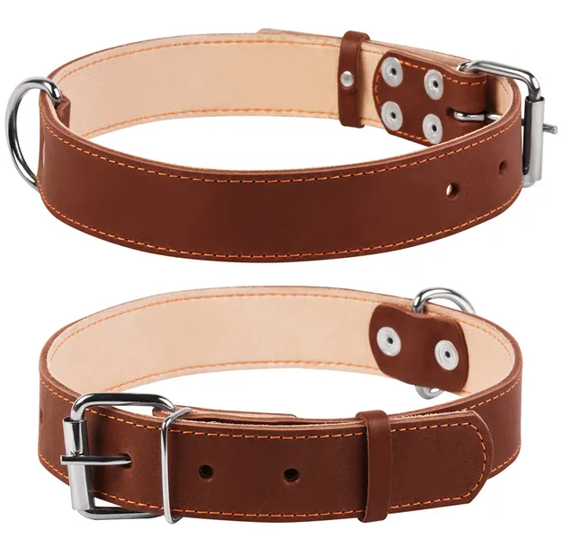 02916 Нашийник CoLLaR подвійний Ш 35мм Д 55-68см коричневий