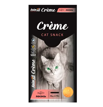 AnimAll Creme для котів зі смаком лосося 6*15г