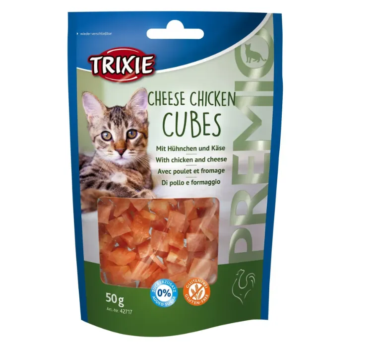 42717 Ласощі для котів Trixie Premio Cheese Chicken Cubes курка, сир 50г