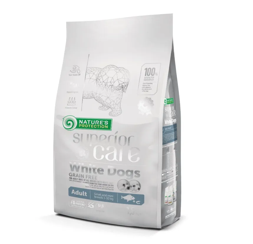 Корм для собак Nature's Protection SC Adult Small & Mini White fish (для малих та міні порід з білою шерстю, риба) 1,5кг