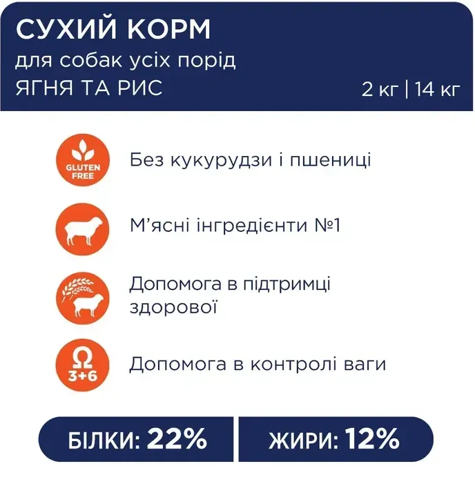 К4Л для собак усіх порід з ягням та рисом 1кг