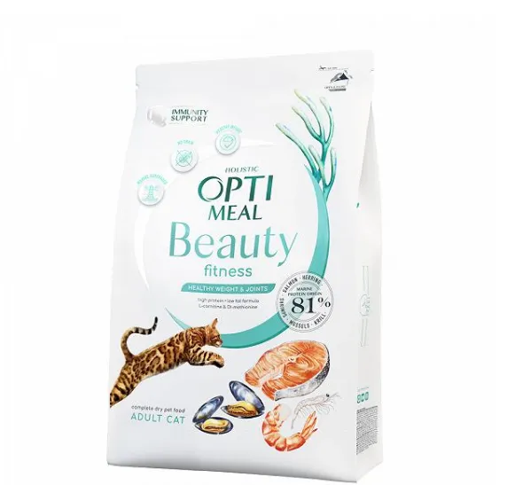 Optimeal Б'юті Фітнес Здорова вага б/зерн. сухий корм для котів 1кг