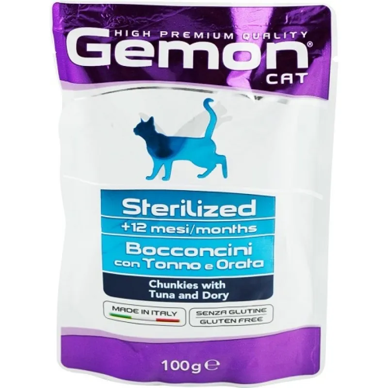Корм для котів GEMON POUCH CAT STERILIZED TUNA/DORY тунець та рибка дорі 100г