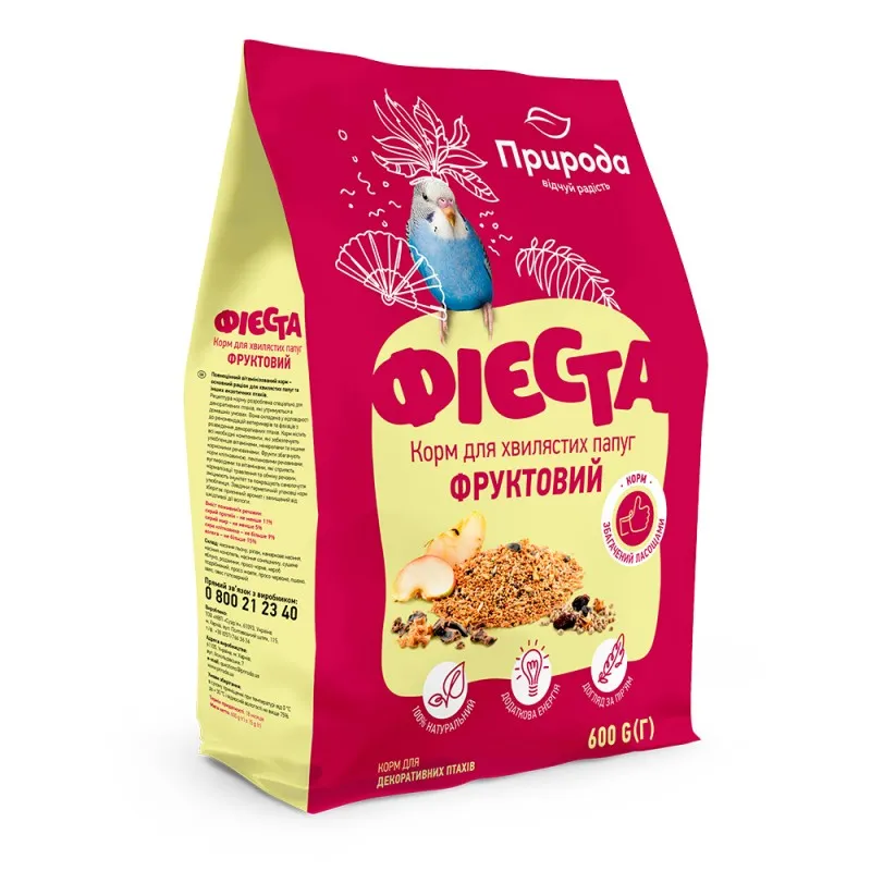 Корм "Фієста" Фруктовий для папуг, 600 г