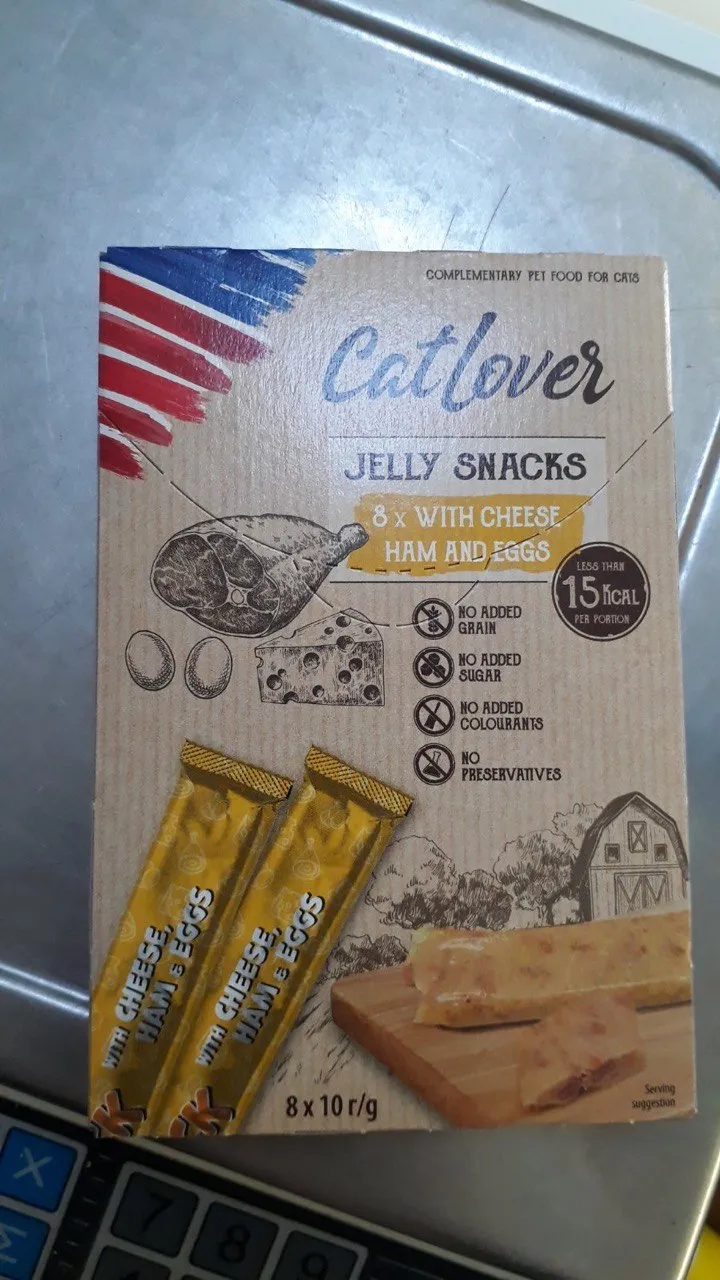 Cat Lover Jelly Snack 8*10g Cheese Ham Egg Снеки для котів у вигляді желе з сиром, шинкою, яйцем 1004909