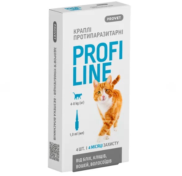 Краплі протипаразитарні ProVET Profi Line для котів 4-8кг