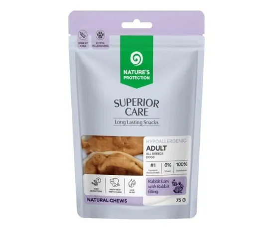 70542 NP SC Adult All Breed Rabbit Ear with Rabbit Meat Filling Кролячі вуха з кроликом для собак 75г