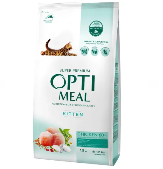 Optimeal+ для кошенят, курка 1.5кг
